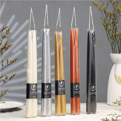 Набор свечей античных ручной работы, 2×30 см, 10 ч, 73 г, 2 шт. золото