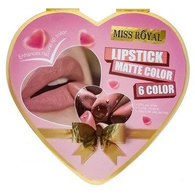 Набор губных помад Miss Royal 6 в 1