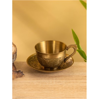 Чайная пара «Антик», 12×11.5×6 см, латунь