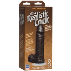 Коричневый фаллоимитатор The Realistic Cock 8” with Removable Vac-U-Lock Suction Cup - 20,57 см.