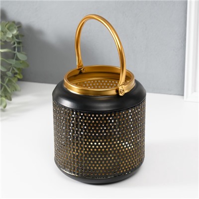 Металлический подсвечник-фонарь на 1 свечу «Зерно», d=5 см, 15×15×17.5 см