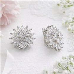 Серьги бижутерия цветы блестящие с камнями, арт.007.297