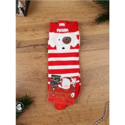 Носки р. 35-40 Новый год короткие / L819 / уп 10/1200/ ОДНА ПАРА/ МАРКА