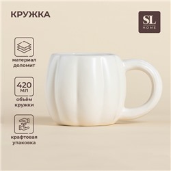 Кружка SL Home «Осенний бриз», 420 мл, доломит, белая