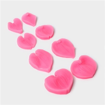 Набор молдов «Сердца», силикон, 4 пары, розовый