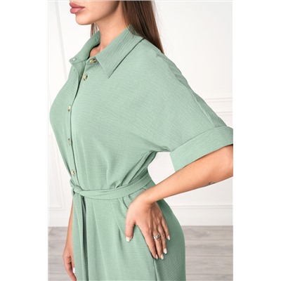 Женское платье-рубашка из ткани-жатка Happyfox