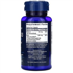 Life Extension, витамин D3 с Sea-Iodine, 125 мкг (5000 МЕ), 60 капсул