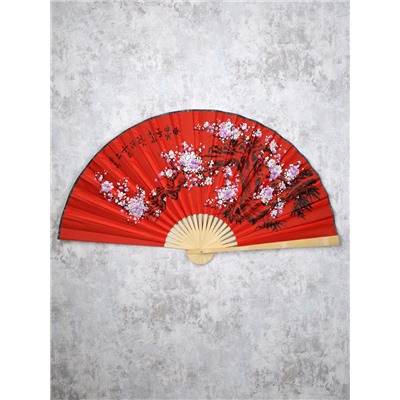 Веер 63 см бамбуковая основа Черный с Драконом / 622-12 /уп 75/