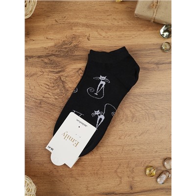 Носки р. 35-40 Кошка короткие / L804 /уп 10/1200/ ОДНА ПАРА/ МАРКА