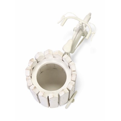 Декоративное кашпо для цветов «Велосипед», 26×12×18 см, дерево, пластик, белое