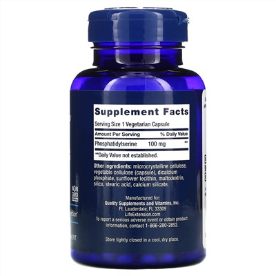 Life Extension, PS Caps, 100 mg, 100 Vegetarian Capsules