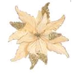 Цветок декоративный Пуансеттия 28 см золото / NG33-10 /уп 60/600/