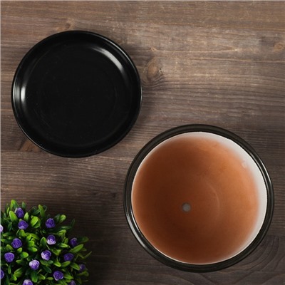 Горшок для цветов «Фиалка», 1 л, d=15 см, h=13 см, керамический, с поддоном