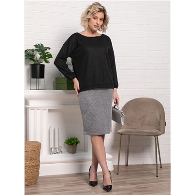 Костюм с юбкой Совершенство форм (черно-серый) К15292-10М