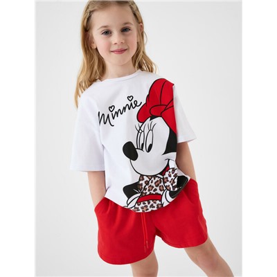 Комплект трикотажный для девочек: фуфайка (футболка), шорты