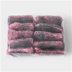 Губки для посуды Доляна, 10 шт., с мылом, ультратонкое металлическое волокно, квадратные, аромат роз