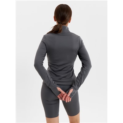 Рашгард на молнии с длинным рукавом женский Resport, размер 42, серый
