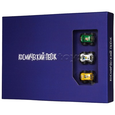 Игрушка для детей старше трех лет, в наборах, из формирующихся пластичных масс (кинетический песок, пластичный песок) и тематических предметов игрового обихода (игрушечный трансопрт) из полимерных материалов с элементами из бумаги, картона