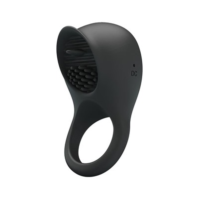 Черное эрекционное кольцо Ring Shaking II