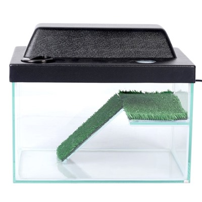 Террариум для черепах 12 л, с крышкой, полкой и лесенкой, 30×20×20 см