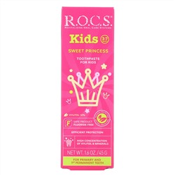 R.O.C.S., Kids, Sweet Princess, зубная паста, для детей от 3 до 7 лет, 45 г (1,6 унции)