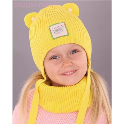 03-11-E Комплект для девочки флис (шапка+снуд) (48-50)