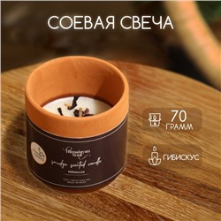 Свеча ароматическая в баночке, 70 г, соевый воск, hibiscus