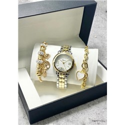 Подарочный набор для женщин часы, 2 браслета + коробка #22853018