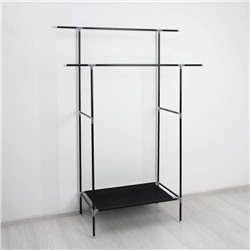 Вешалка - стойка напольная для одежды Доляна, напольная, 2 перекладины, 160×45×169 см, чёрная