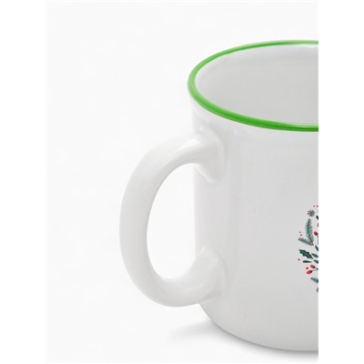 Кружка чайная новогодняя «Новогодний венок», 340 мл