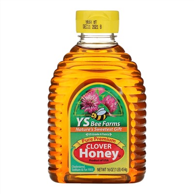 Y.S. Eco Bee Farms, Чистый гвоздичный мед премиум-качества, 16 унций (454 г)