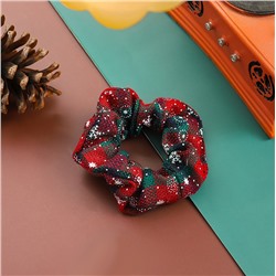 Тканевая резинка для волос с рождественской расцветкой и снежинками