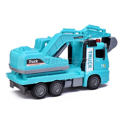 Машина "Автокран" с ковшом, на батарейках, в коробке