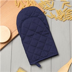 Варежка-прихватка «Этель» Kitchen, синяя, 15×28 см, саржа, 100% хлопок