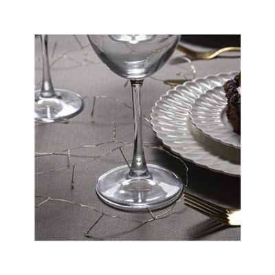 Гирлянда «Мишура» 5 м роса, IP20, серебристая нить, 100 LED, свечение тёплое белое, 12 В