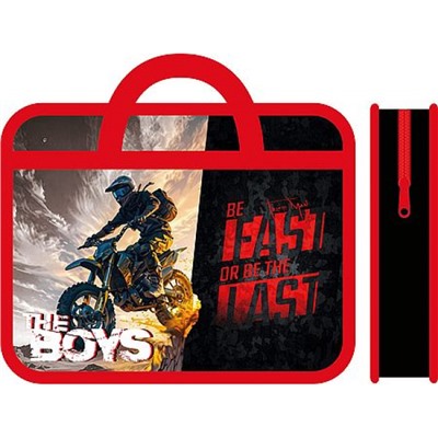 Папка пластиковая А4 на молнии с ручками 33х26х7,5 см ПМ-А4-25 "САМЫЙ БЫСТРЫЙ 2026" Пчелка