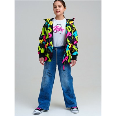 Куртка текстильная с полиуретановым покрытием для девочек (ветровка)