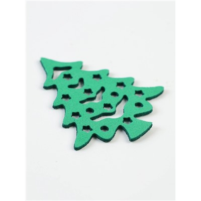 Декор новогодний «Зеленые елочки», набор 6 шт.