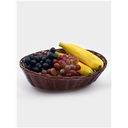 Корзинка для фруктов и хлеба Доляна «Шоко», 27×21×6 см, пластик, плетёная, коричневая
