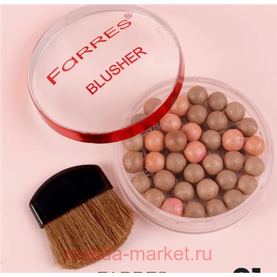 Farres Румяна для лица шариковые тон 01 темный персик 2046