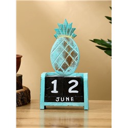 Календарь настольный «Ананас», 11×5×16 см, дерево, бирюзовый