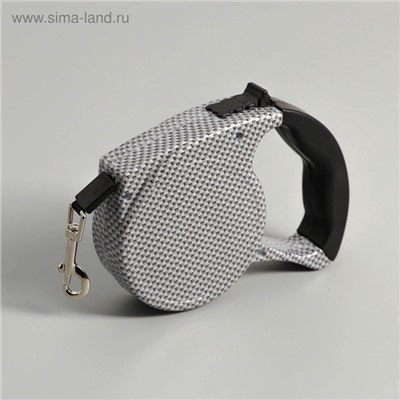 Рулетка, 5 м, до 15 кг, резиновая ручка, серая