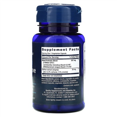 Life Extension, FLORASSIST, комплекс для улучшение настроения, 30 вегетарианских капсул