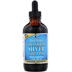 Natural Path Silver Wings, Colloidal Silver, Extra Strength, 500 ч/млн, 120 мл (4 жидких унции)