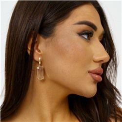 Серьги ювелирная бижутерия Итальянское золото (покрытие желтое 14к), вставка: фианиты, цвет: прозрачный, арт.313.362