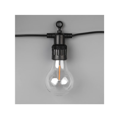 Гирлянда «Белт-лайт» 5 м с насадками «Лампочки», IP44, УМС, тёмная нить, 10 LED, свечение мульти, 220 В