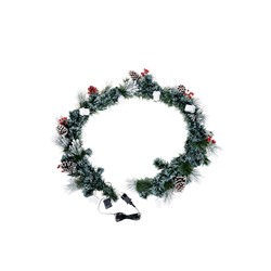 Хвойная гирлянда фиброоптическая «Заснеженная» 200 см, 8 режимов