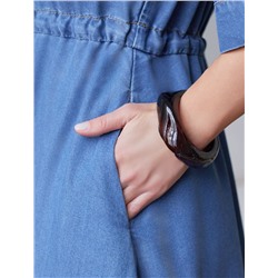 Платье-рубашка с поясом и карманами из джинсового лиоцелла