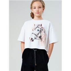 Фуфайка трикотажная для девочек (футболка)