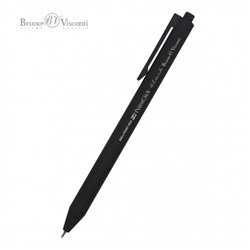 Ручка автоматическая шариковая 0.38мм "ЧЕРНАЯ/BLACK" синяя 20-0378 Bruno Visconti
